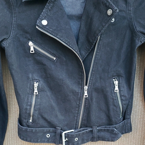 GAP Black Jean Jacket with Silver Accents - Picture 2 of 5